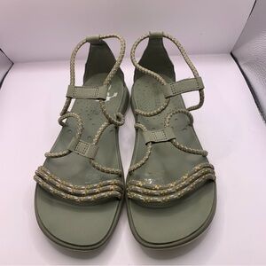 Merrell Womens Comfortable Sunstone Sandals size US8 green & yellow